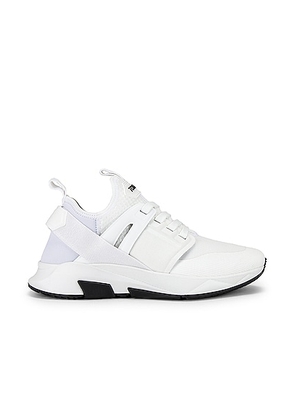 TOM FORD Alcantra & Neoprene Jago Sneakers in White - White. Size 10 (also in 10.5, 11, 11.5, 12, 7, 8, 8.5, 9, 9.5).