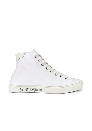 Saint Laurent Malibu Mid Top Sneaker in Blanc Optique - White. Size 41 (also in 43).