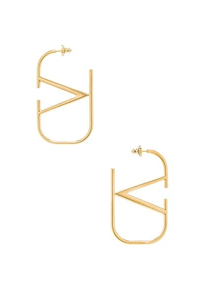 Valentino Garavani V Logo Signature Earrings in Oro - Metallic Gold. Size all.