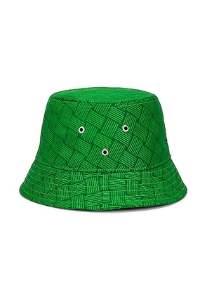 Bottega Veneta Intreccio Jacquard Nylon Bucket Hat in Parakeet - Green. Size L (also in M, S).
