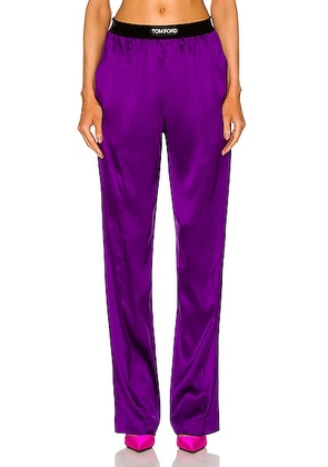 TOM FORD Satin Pant in Amethyst - Purple. Size L (also in M, S).