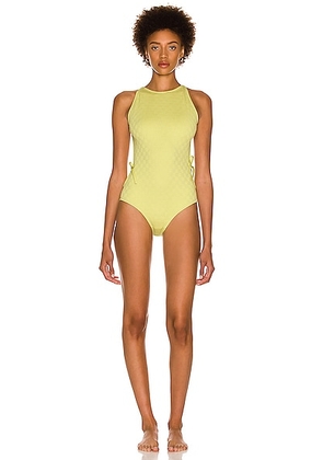 Bottega Veneta Mini Intreccio Swimsuit in Seagrass - Yellow. Size L (also in M, XL).
