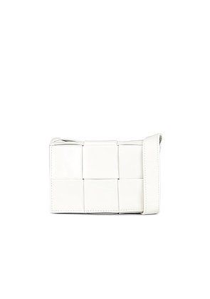 Bottega Veneta Card Case With Strap in White & Silver - White. Size all.