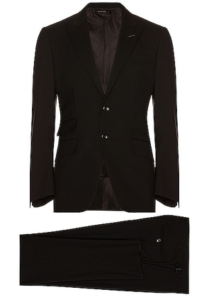 TOM FORD Plain Weave Suit in Black - Black. Size 46 (also in 48).
