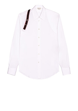 Alexander McQueen Organic Stretch Popline Shirt in White - White. Size 15 (also in 15.5, 16, 16.5).