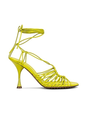 Bottega Veneta Dot Lace Up Sandals in Kiwi - Yellow. Size 37 (also in ).