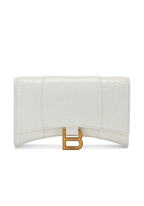 Balenciaga Hourglass Wallet on Chain Bag in Optic White - White. Size all.