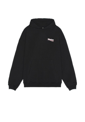 Balenciaga Large Fit Hoodie in Black & White - Black. Size L (also in M, S).