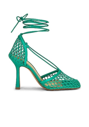 Bottega Veneta Stretch Ankle Strap Sandals in Acid Turquoise - Teal. Size 36 (also in 36.5, 37, 38, 38.5, 39, 39.5, 40).