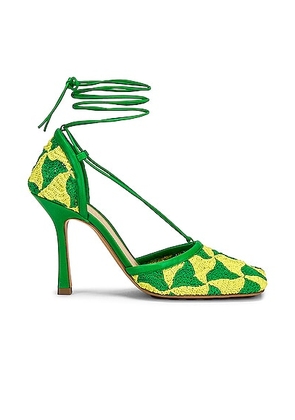 Bottega Veneta Stretch Lace Up Sandals in Kiwi & Parakeet - Green. Size 36.5 (also in 37, 37.5, 38, 38.5, 39.5, 40).