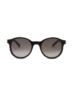 Saint Laurent SL 521 Sunglasses in Shiny Black - Black. Size all.