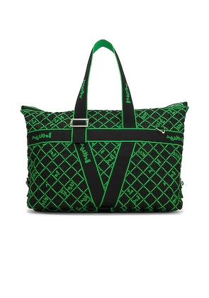 Bottega Veneta Borsa Travel Bag in Black  Parakeet  & Silver - Green. Size all.