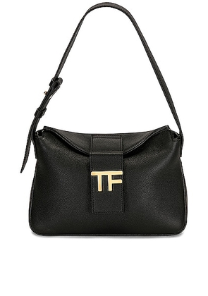 TOM FORD TF Grain Leather Mini Hobo Bag in Black - Black. Size all.