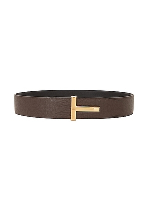 TOM FORD Small Grain Calf T Belt in Chocolate & Black - Brown. Size 80 (also in ).