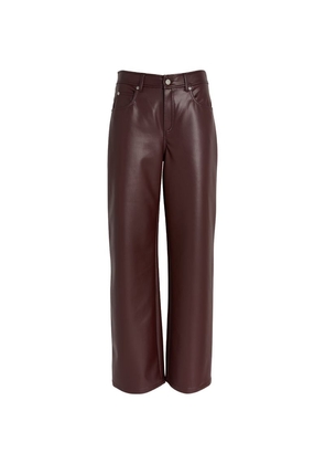 Max & Co. Faux-Leather Straight-Leg Trousers