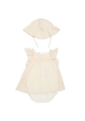 Chloé Kids Cotton Dress And Hat Set (3-18 Months)