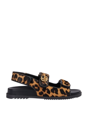 Gucci Animal Print Double G Sandals
