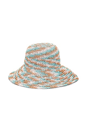 Lele Sadoughi Raffia Swirl Bucket Hat in Air - Blue. Size all.