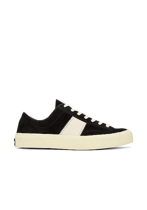TOM FORD Suede Low Top Sneaker in Black  Beige & Cream - Black. Size 10 (also in 8).
