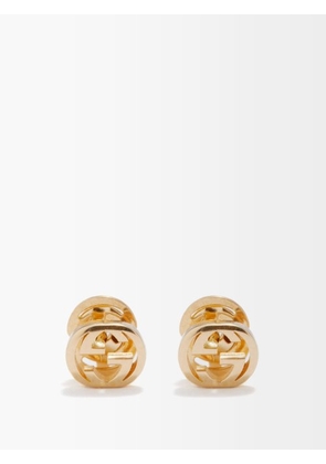 Gucci - GG-logo 18kt Gold Stud Earrings - Womens - Yellow Gold - ONE SIZE