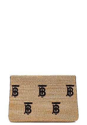 Burberry Duncan Pouch in Natural & Black - Tan. Size all.