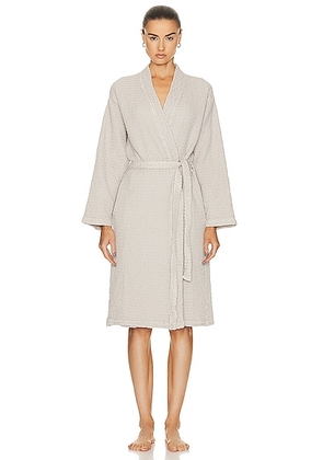 HAWKINS NEW YORK Simple Waffle Bathrobes in Light Grey - Grey. Size L (also in S).