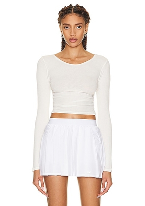 alo Gather Long Sleeve Top in Ivory - Ivory. Size L (also in ).
