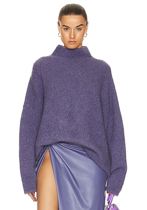 Lapointe Brushed Alpaca Relaxed Turtleneck Sweater in Grape - Purple. Size L (also in ).