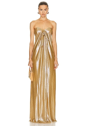 CAROLINE CONSTAS Kaia Dress in Gold - Metallic Gold. Size XS (also in ).