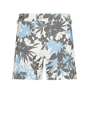 TOM FORD Tropical Swim Short in New Tropical Flower Blue On Cream - Blue. Size 46 (also in 48, 50, 52).