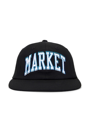 Market Offset Arc 6 Panel Hat in Black - Black. Size all.