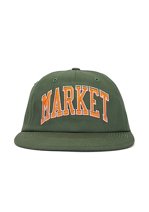 Market Offset Arc 6 Panel Hat in Sage - Green. Size all.