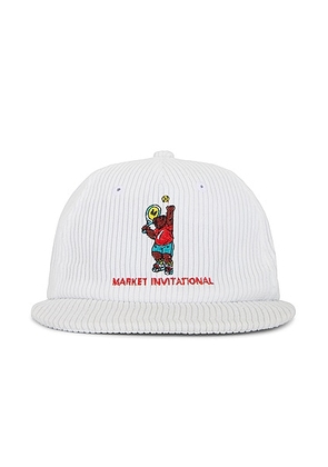 Market Invitational 5 Panel Hat in White - White. Size all.