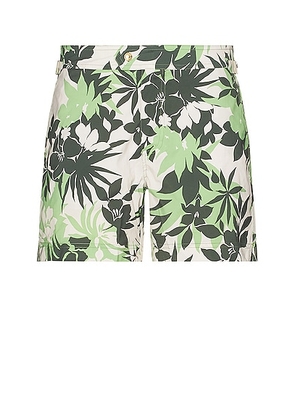 TOM FORD Tropical Swim Short in New Tropical Flower Green On Cream - Green. Size 46 (also in 48, 50, 52).