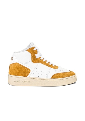 Saint Laurent SL80 Sneaker in Blanc Optique & Deer Yellow - Mustard. Size 36.5 (also in 38.5, 39, 41).