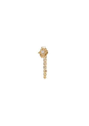 Logan Hollowell Four Point Star Chain Single Earring in 14k Gold - Metallic Gold. Size all.