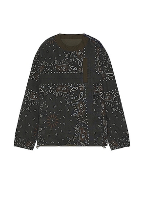 Sacai Bandana Print Reversible Sweater in Grey - Grey. Size 2 (also in 3).
