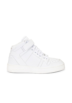 Saint Laurent Lax Mid Sneaker in Blanc Optique - White. Size 36 (also in 36.5, 37, 38, 38.5, 39, 39.5, 40, 41).