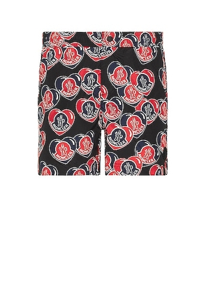 Moncler Swim Shorts in Multi - Red. Size L (also in M, S, XL/1X).