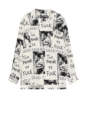 WACKO MARIA Dead Kennedys Hawaiian Long Sleeve Shirt in White - White. Size M (also in L, S, XL/1X).