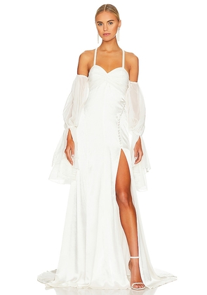 For Love & Lemons Esme Bridal Gown in White. Size L, S, XL, XS.