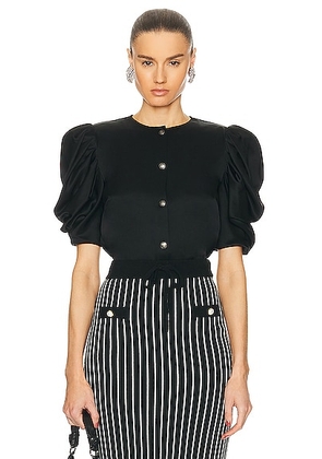 Alessandra Rich Envers Satin Blouse in Black - Black. Size 40 (also in 38, 42).