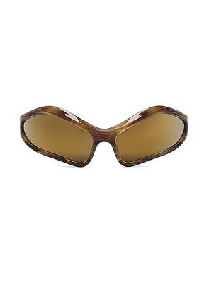 Balenciaga Fennec Sunglasses in Shiny Classic Horn - Brown. Size all.