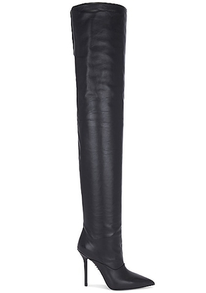 David Koma Wide Leg Thigh High Boot in Black - Black. Size 36.5 (also in 37, 38, 40, 41).