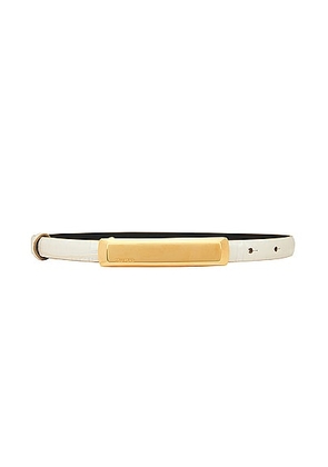 TOM FORD Stamped Croc 15mm Belt in Ivory - Ivory. Size 60 (also in 80).