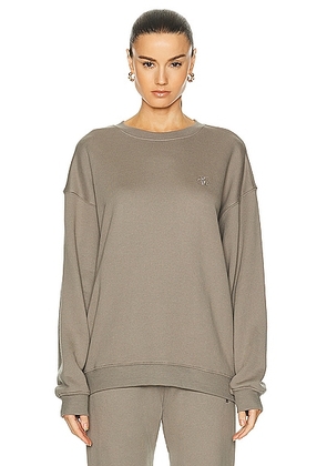 Eterne Oversized Crewneck Sweatshirt in Clay - Taupe. Size M (also in L, XS).