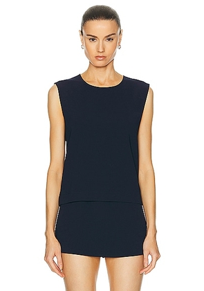 LESET Arielle Sleeveless Crew Top in Royal Navy - Navy. Size L (also in M, S, XS).