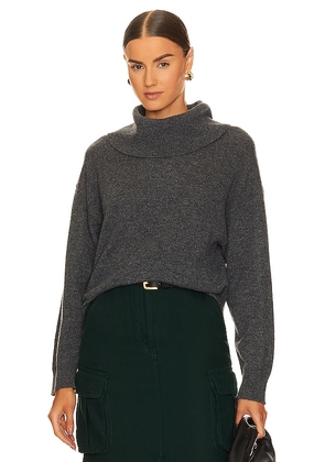 Equipment Mathilde Turtleneck Sweater in Charcoal. Size L, S, XL.