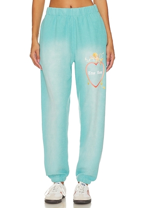 Boys Lie Head Over Heals Sweatpants in Teal. Size S.
