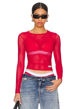Alexander Wang Bodycon Long Sleeve Tee in Red. Size M, S, XL, XS.